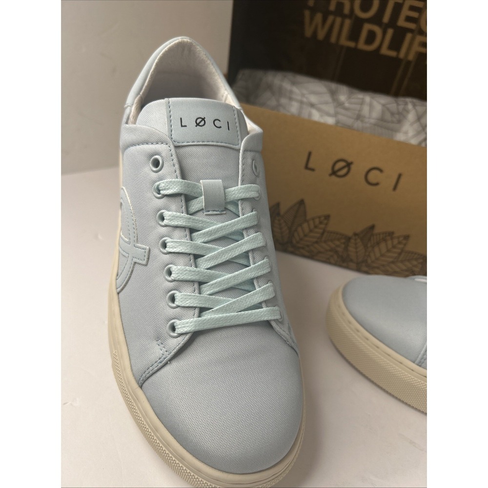 Loci Women's Light Blue Nine Vegan Low-Top Court Sneaker Shoes Size Eu 38 US 7 - Picture 2 of 12
